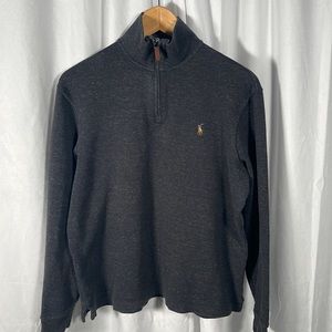 Charcoal Heather Polo Ralph Lauren Estate Rib 1/4 Zip Sweater | EUC | Medium